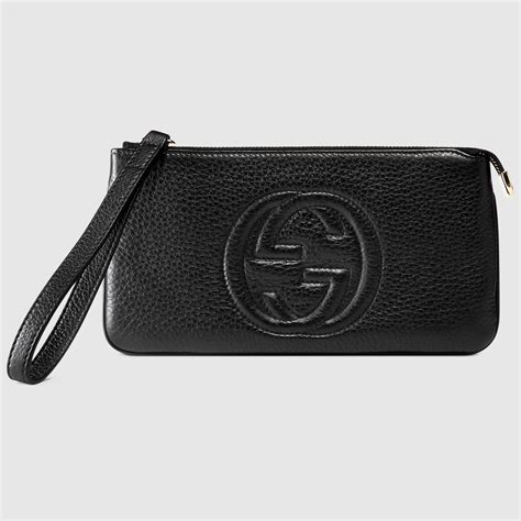 gucci soho leather wristlet sunflower|Gucci leather suitcase.